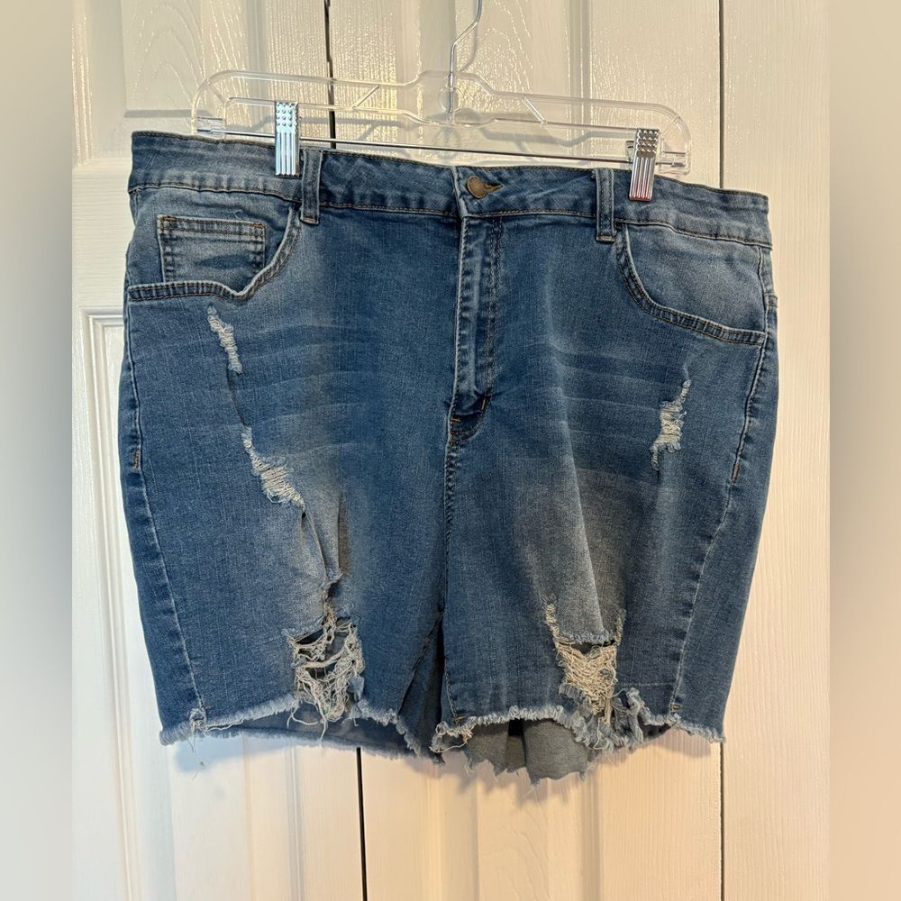 SHEIN Curve 3XL Blue Denim Shorts